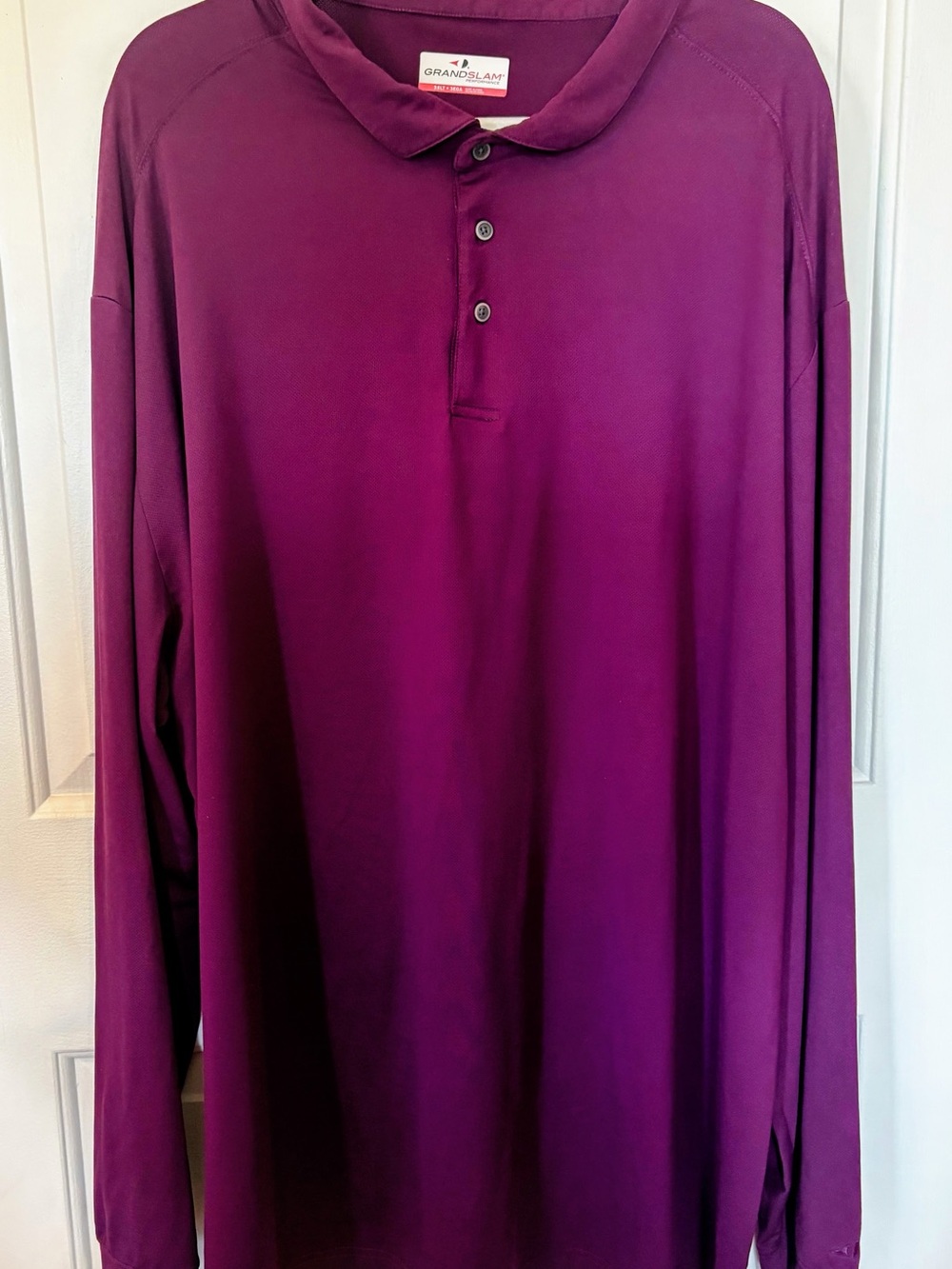 Grand Slam Men's Long-Sleeve Polo in Plum Purple